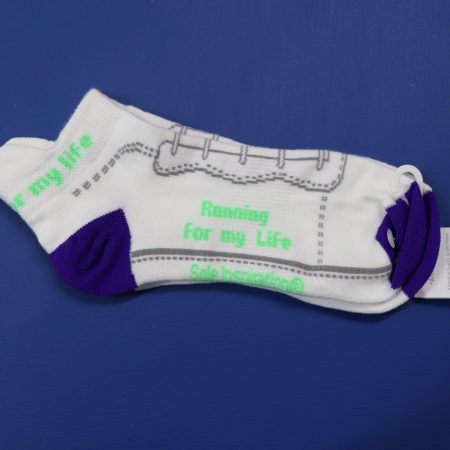 No-show Running for my life socks sz 9-11 unisex by Sole Inspiration