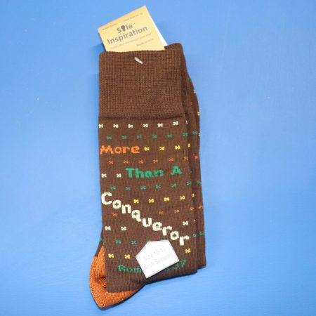 More than a Conqueror dress sock sz 10-13 by Sole Inspiration
